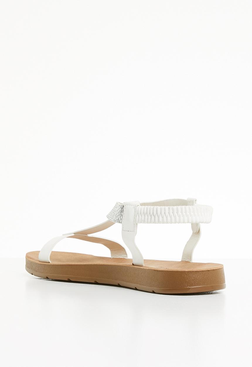 Butterfly Feet - Reese T-bar sandals - white
