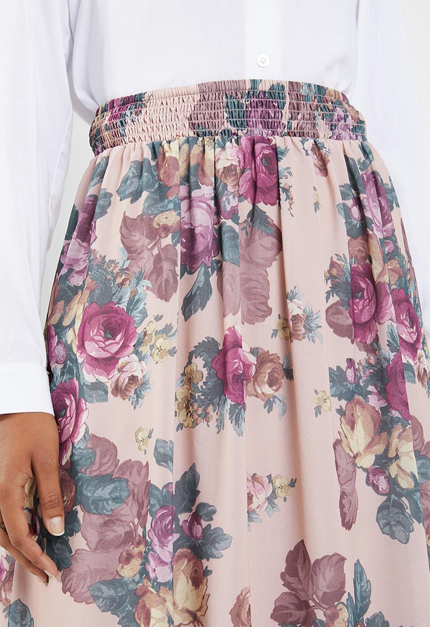 Vero Moda - Gina calf skirt - peach & pink