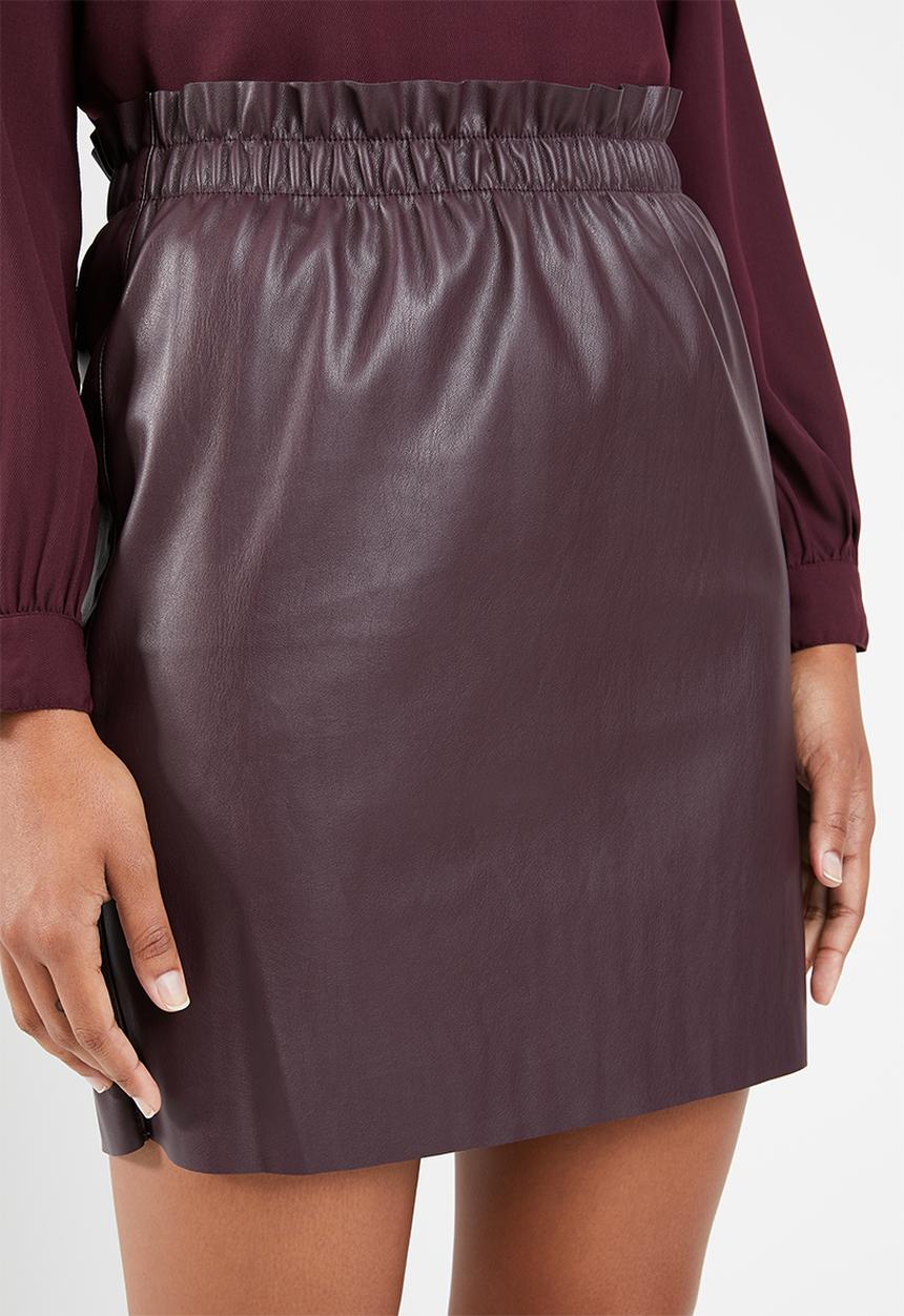 Vero Moda - Riley ruffle short skirt - burgundy
