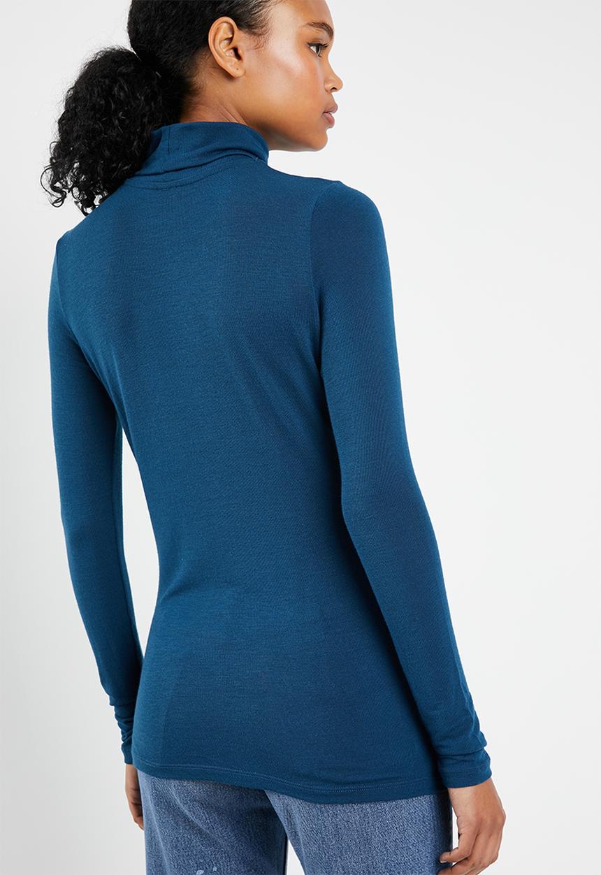 Vero Moda - Jakuri long sleeve midid rollneck top - blue