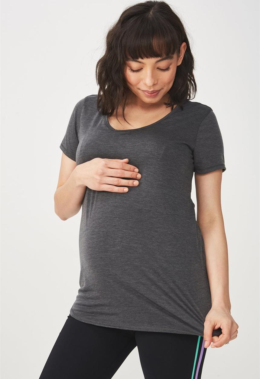 Cotton On - Maternity gym T-shirt - charcoal 