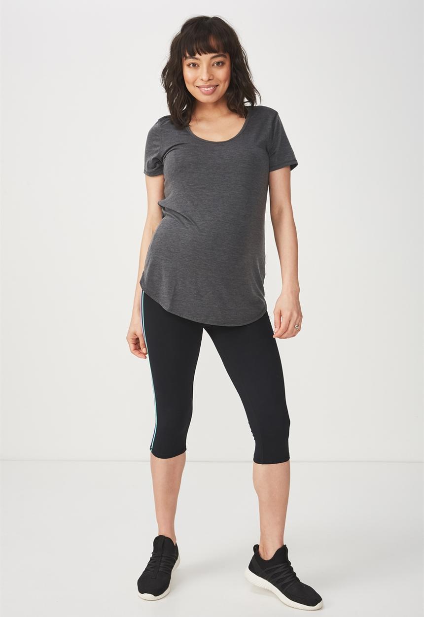 Cotton On - Maternity gym T-shirt - charcoal 