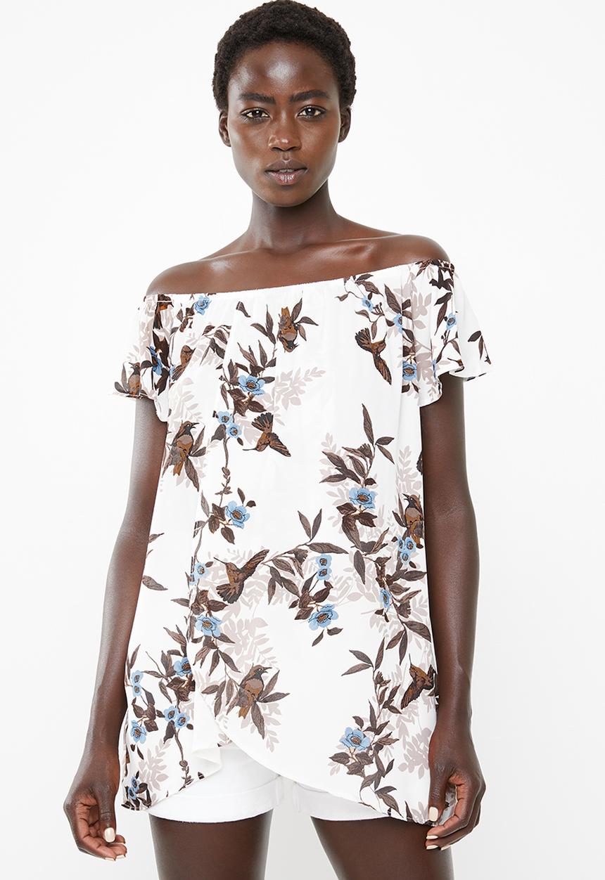 O'Neill - Pom off shoulder top - white