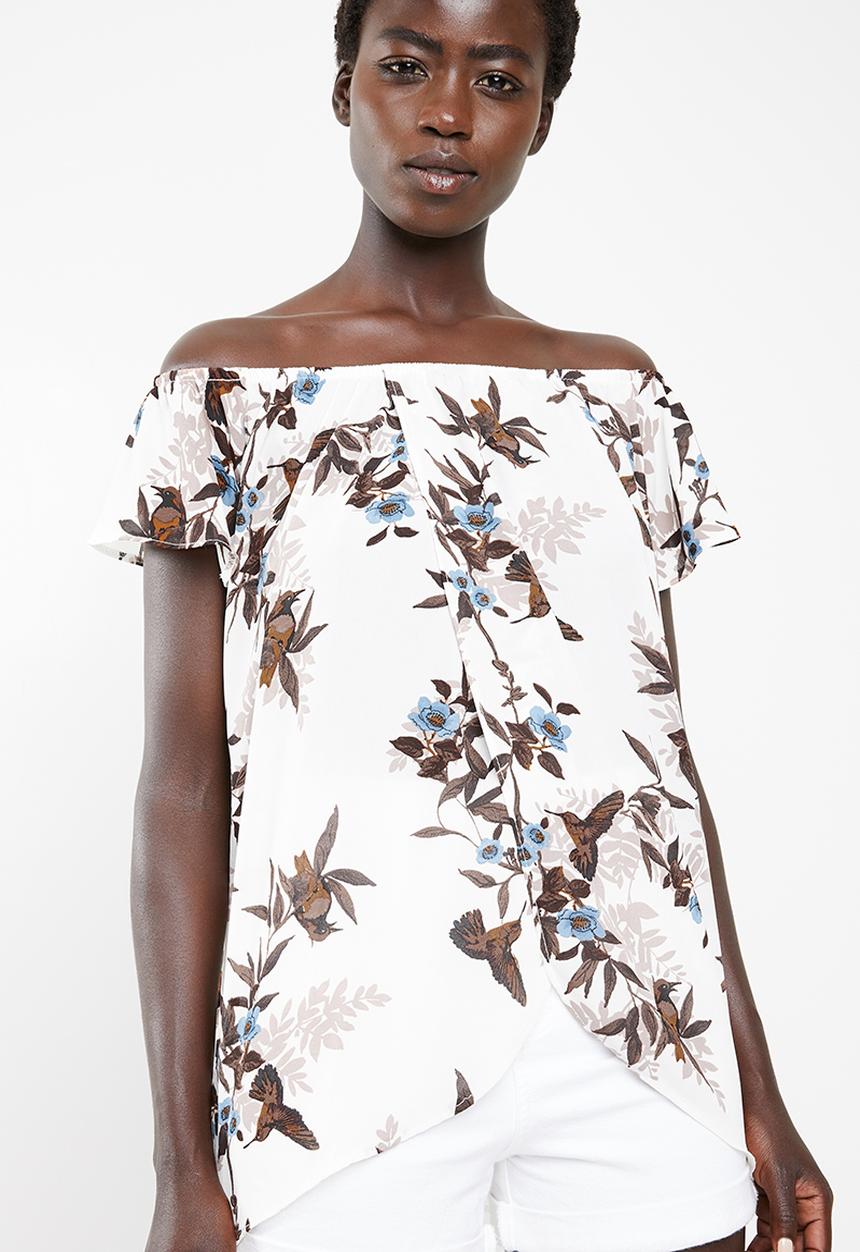 O'Neill - Pom off shoulder top - white