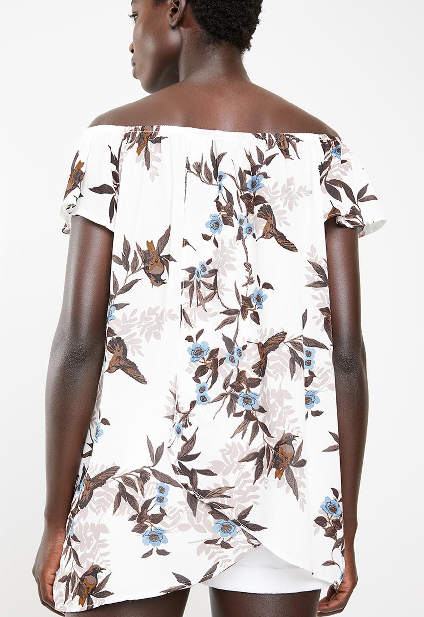 O'Neill - Pom off shoulder top - white