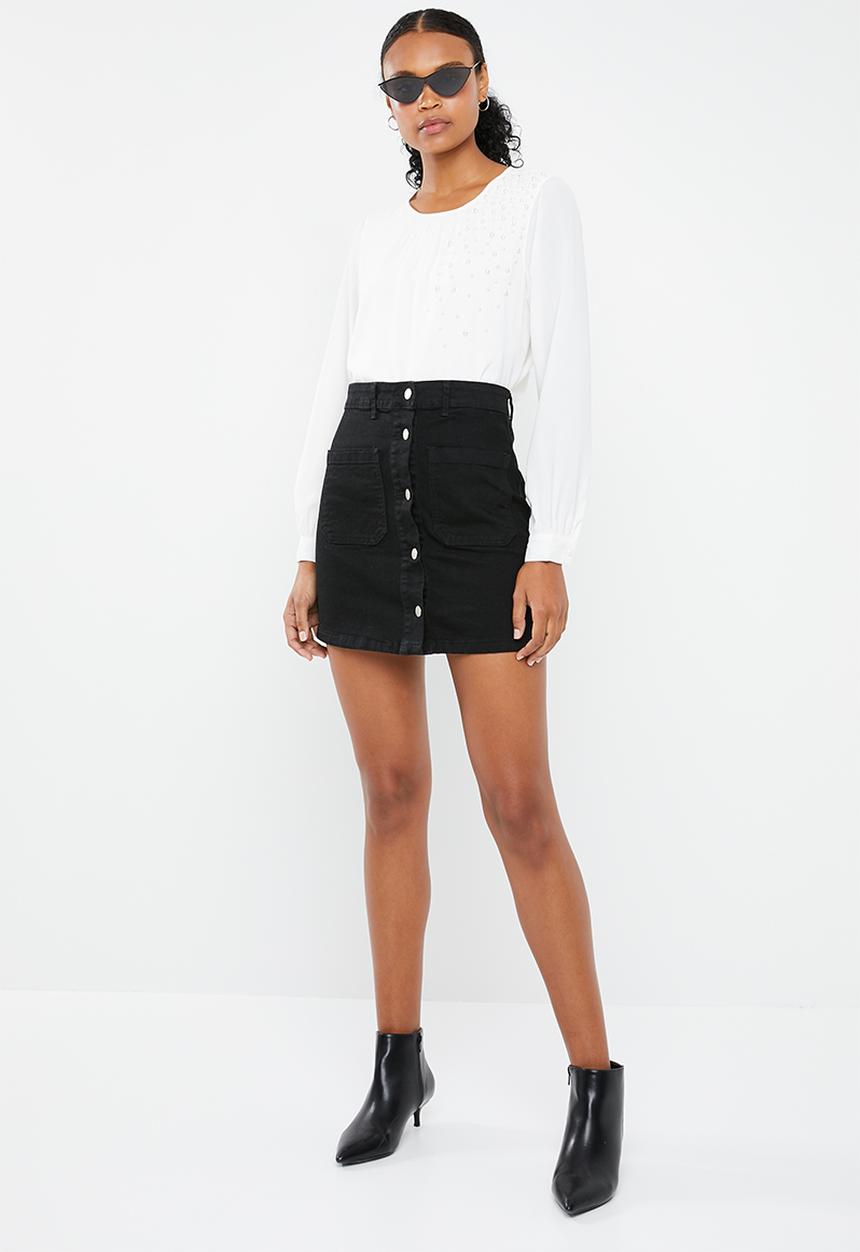 Vero Moda - Dagmar long sleeve midi top - white