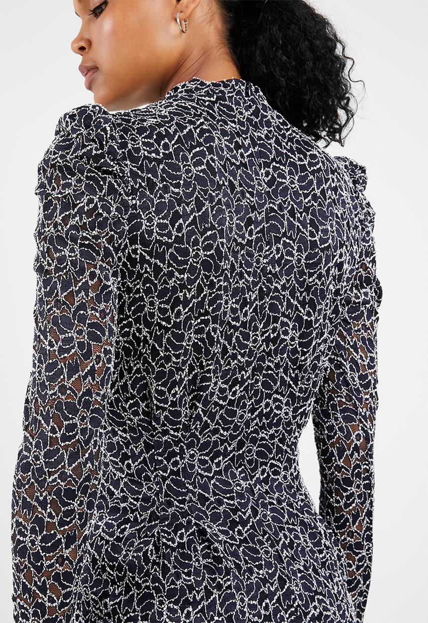 Vero Moda - Desiree long sleeve lace blouse - navy