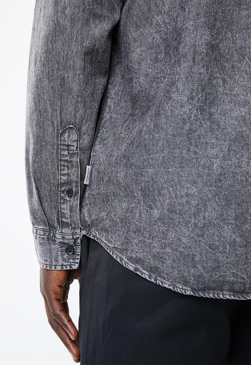 Jack & Jones - Mason long sleeve zip through shirt - black