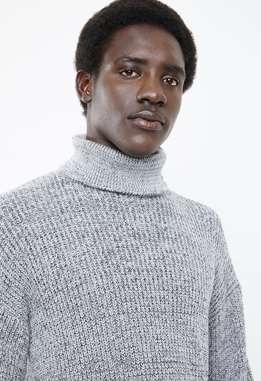 Superbalist - Chunky textured roll neck knit - grey