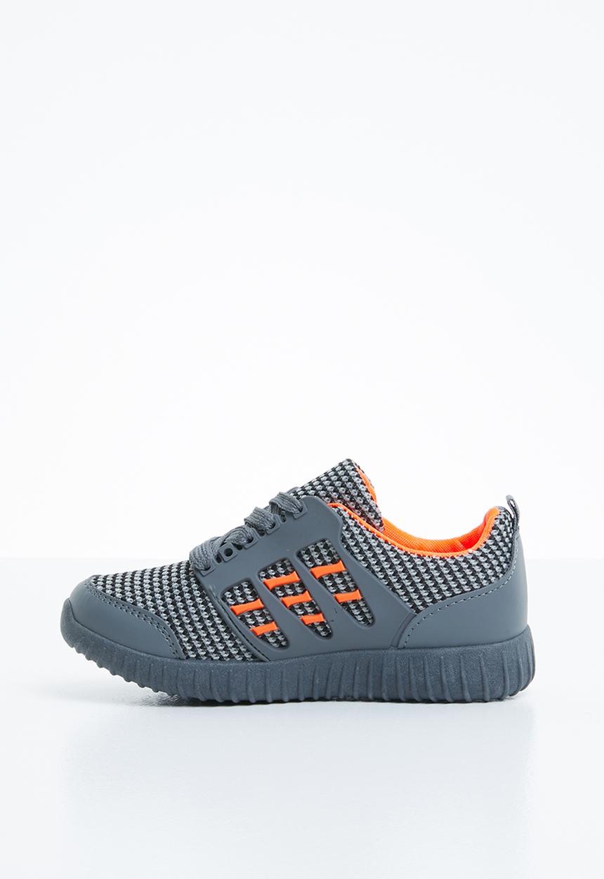 Naughty Kids - Lace sneaker - grey & orange