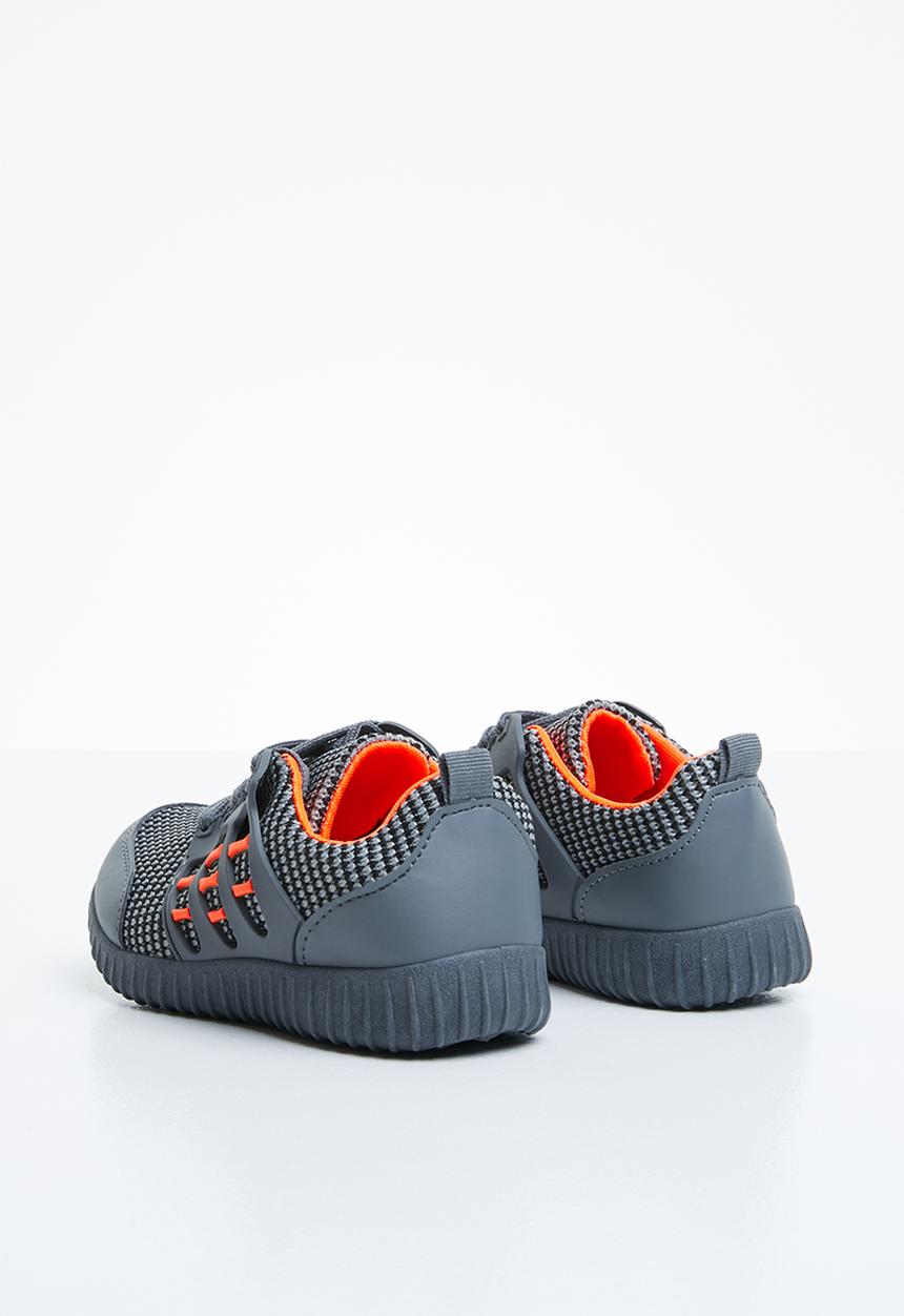 Naughty Kids - Lace sneaker - grey & orange