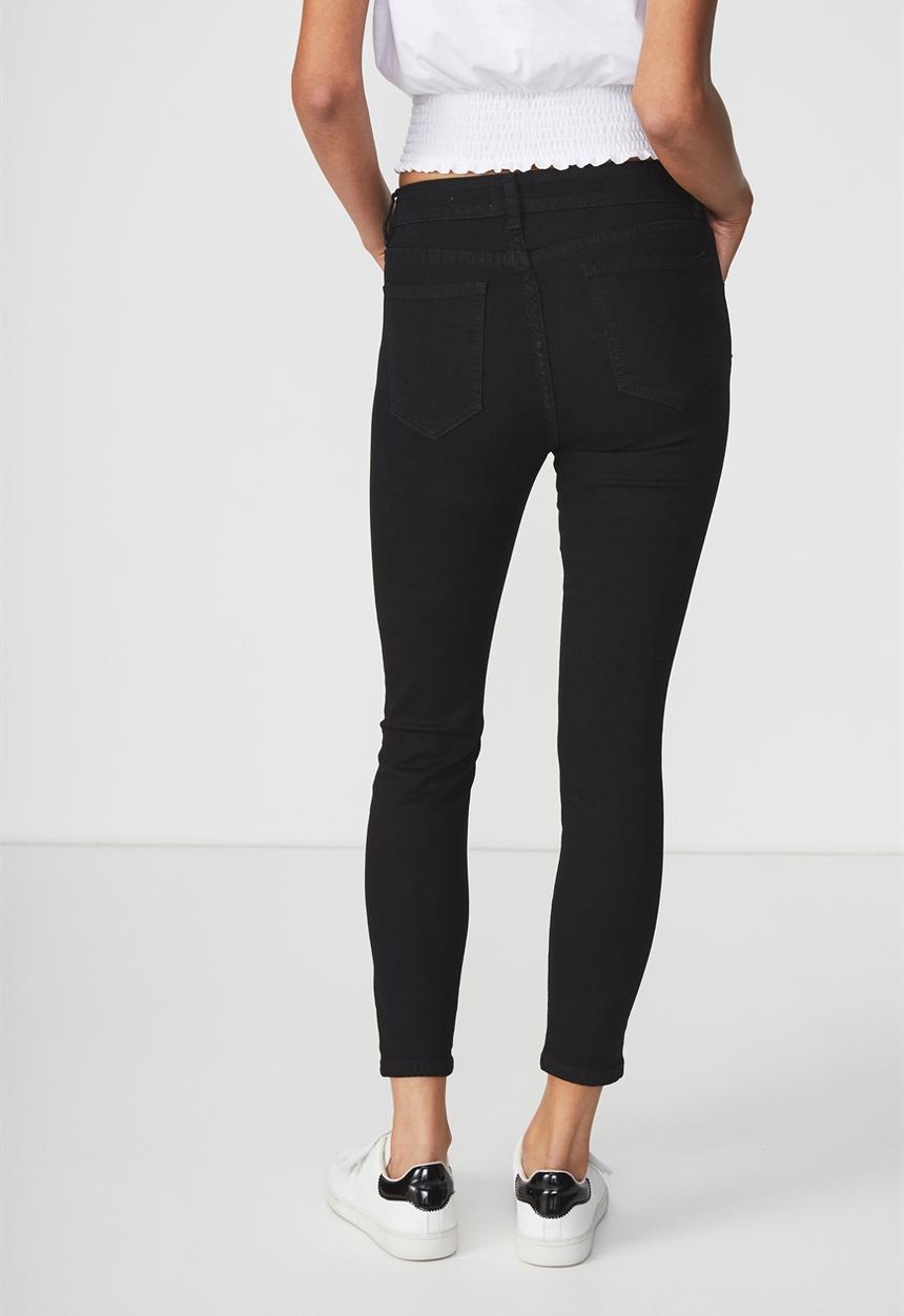 Cotton On - Mid rise grazer skinny jean - black