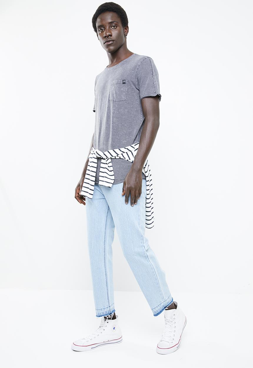 Jack & Jones - Turbo scoop neck tee - grey
