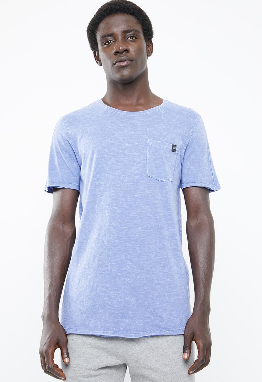 Jack & Jones - Turbo scoop neck short sleeve tee -  blue