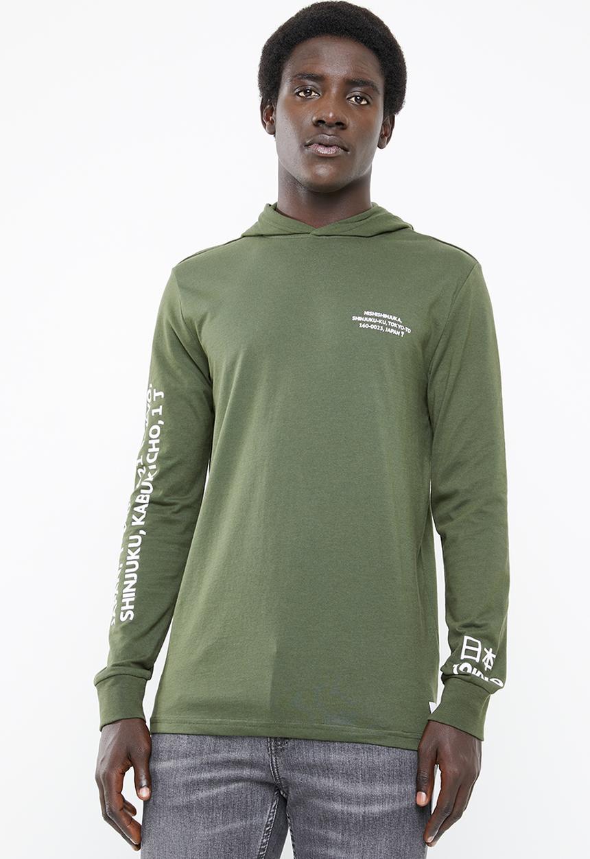 Only & Sons - Dean long sleeve hoodie - green