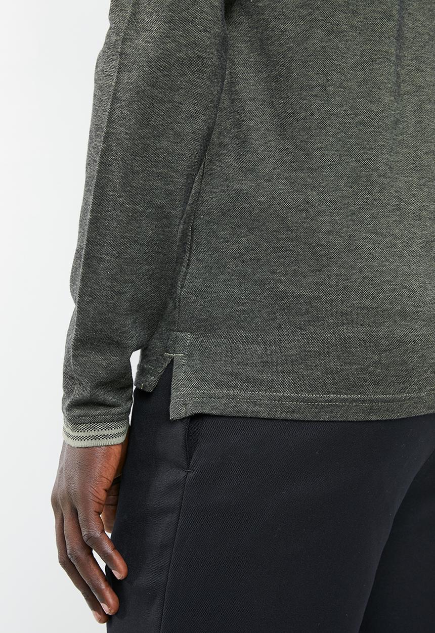Only & Sons - Stan long sleeve fitted polo - green