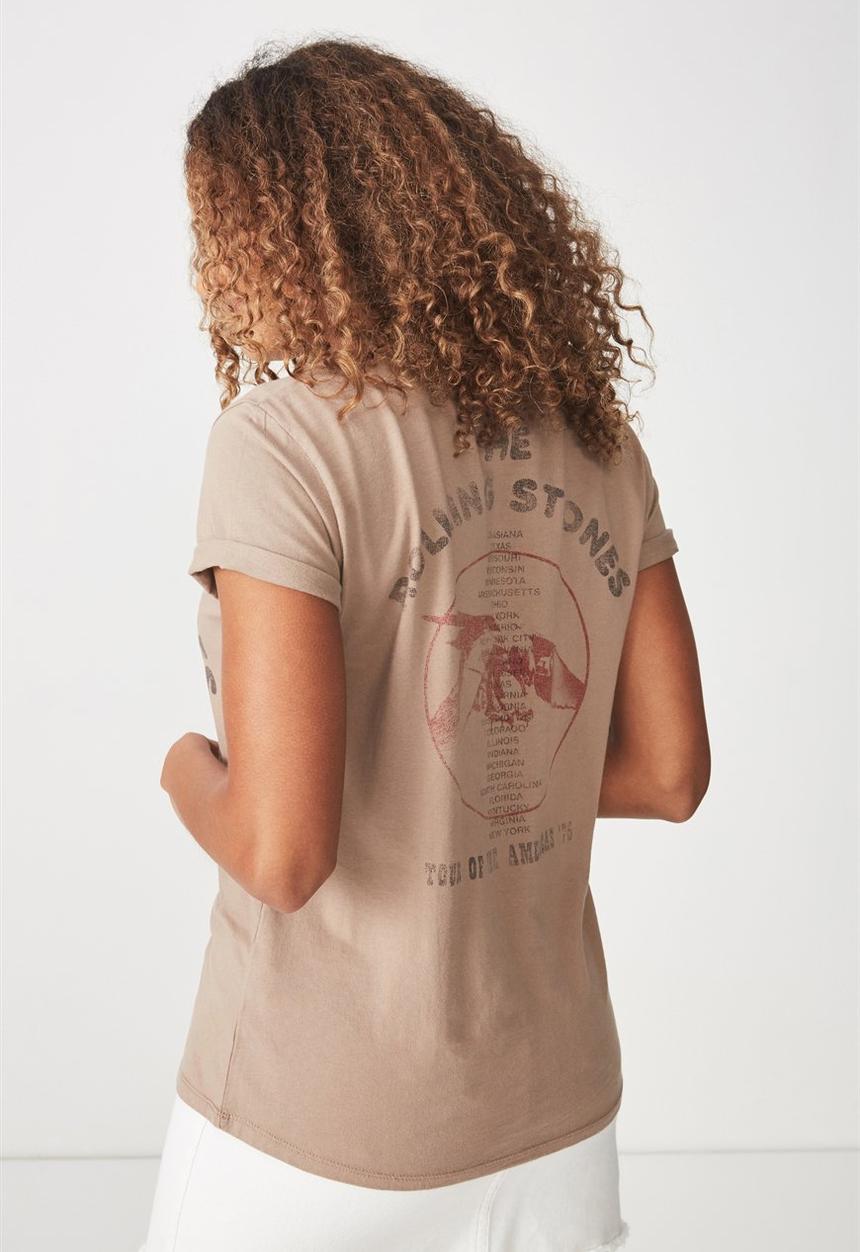 Cotton On - Premium graphic tee Rolling Stones - brown