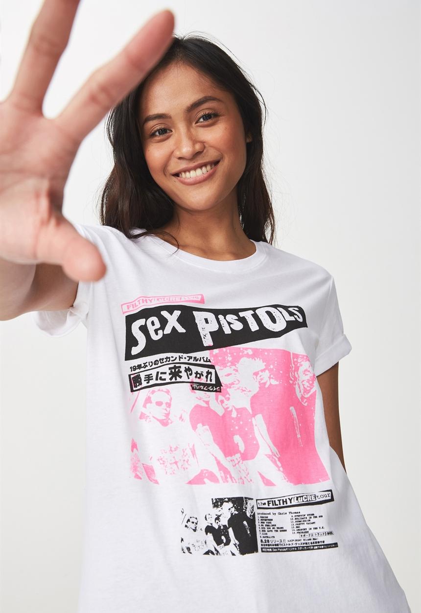 Cotton On - Tbar fox graphic tee Sex Pistols - white