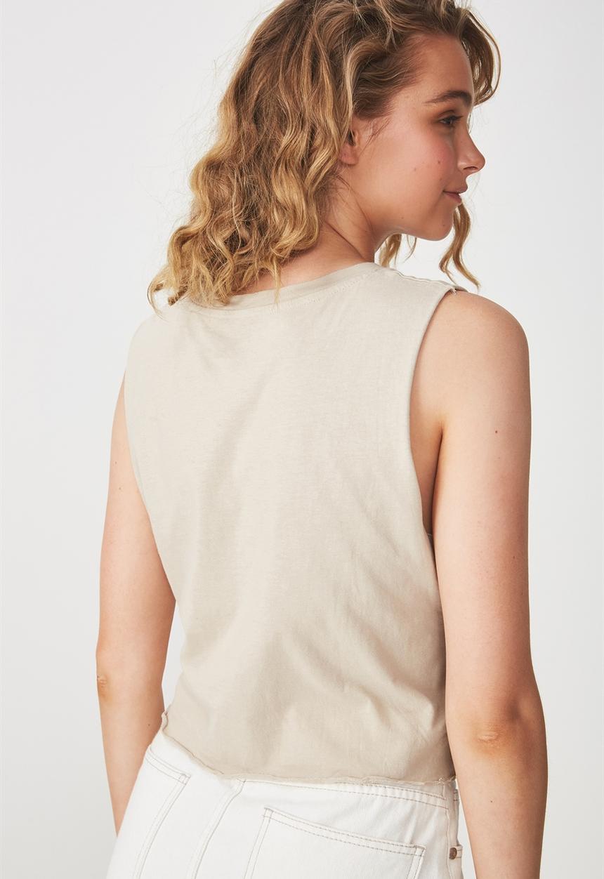 Cotton On - Tbar Lola graphic tank top - beige