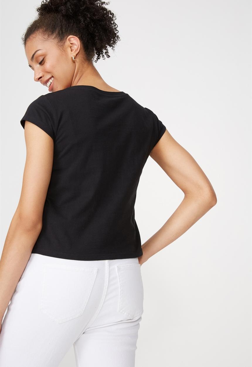 Cotton On - Tbar Rachael graphic Mickey sequins tee - black