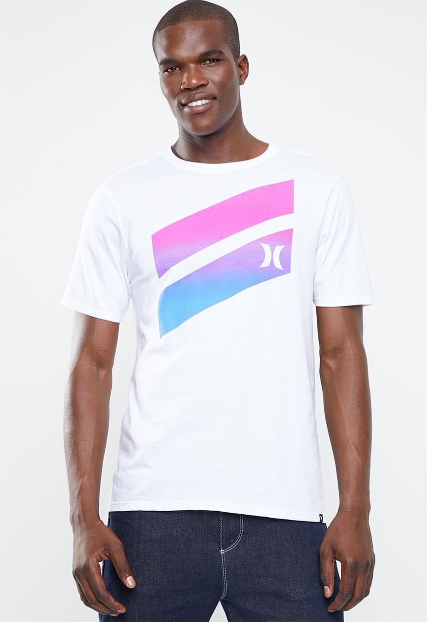 Hurley - Icon slash gradient T-shirt - white