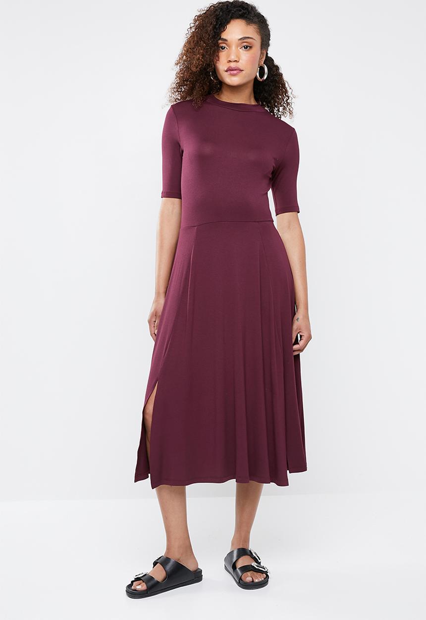 Superbalist - Knit midi dress - burgundy