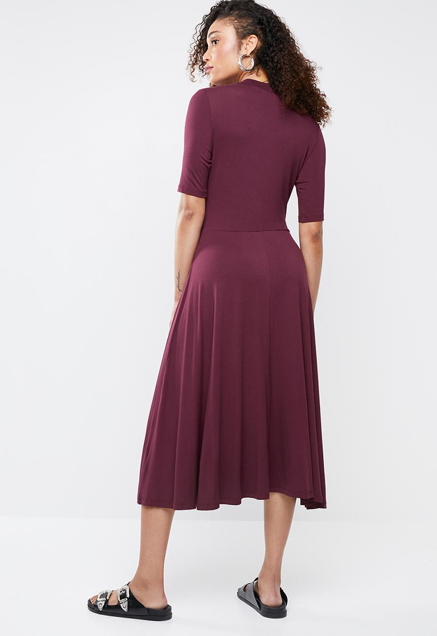Superbalist - Knit midi dress - burgundy
