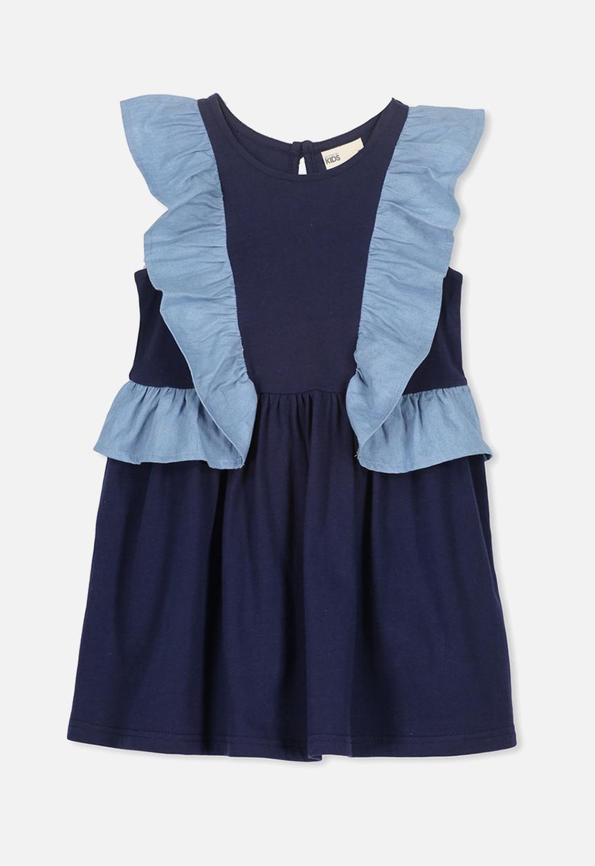Cotton On - Sheridan sleeveless dress - navy & blue