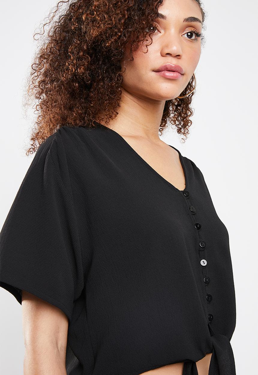 Superbalist - Tie front blouse - black