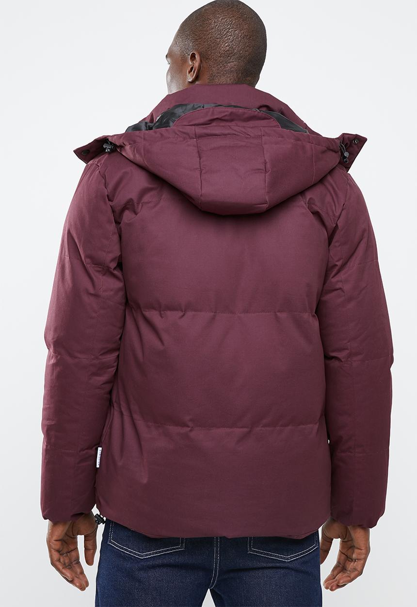 Bellfield - Hooded puffa jacket - maroon
