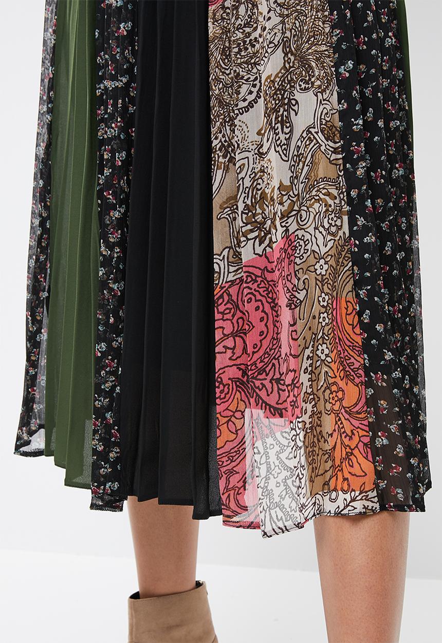 Superbalist - Mix print pleated skirt - multi