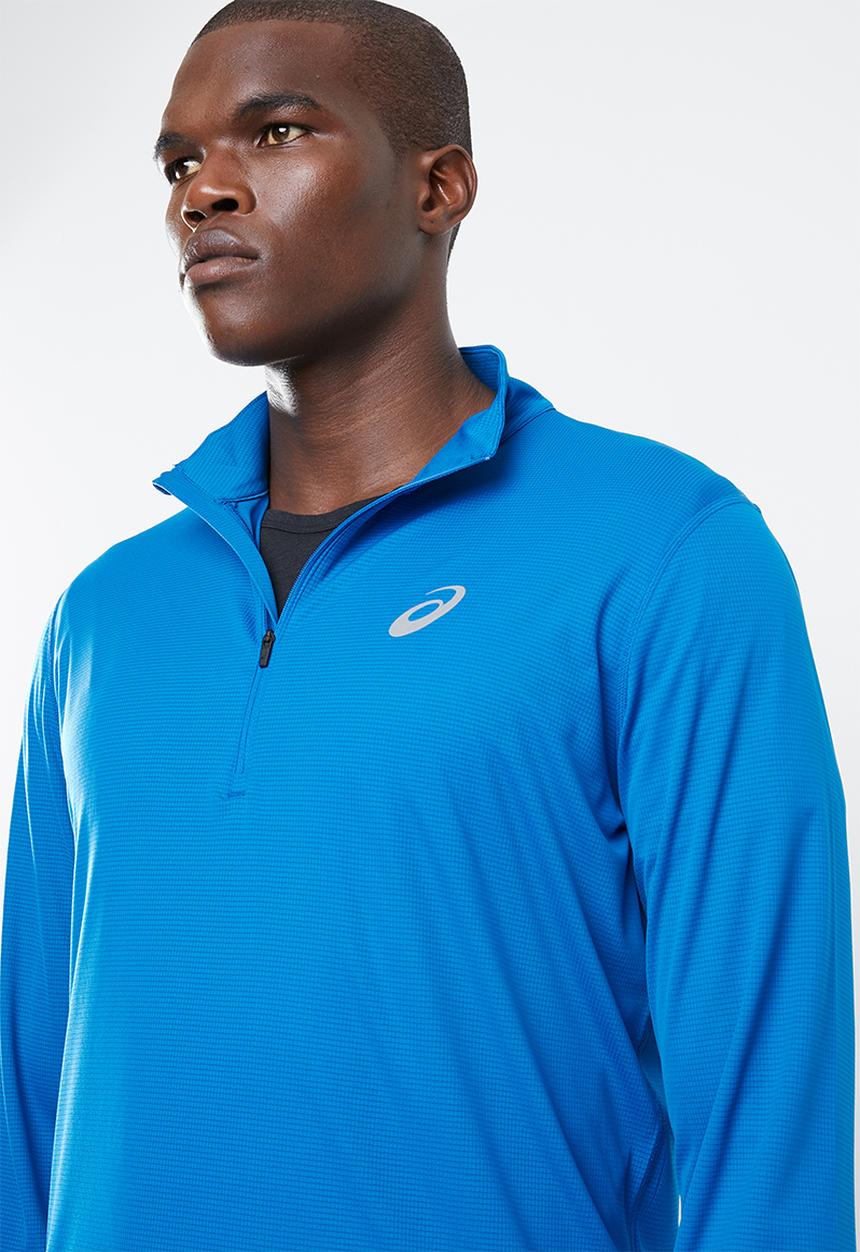 ASICS - Silver LS 1/2 zip top - blue