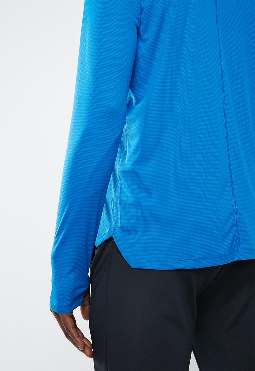 ASICS - Silver LS 1/2 zip top - blue
