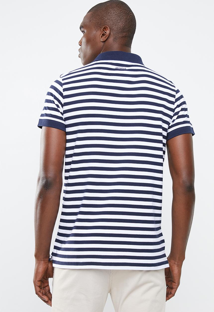 Pringle of Scotland - St David  styled sps - navy & white