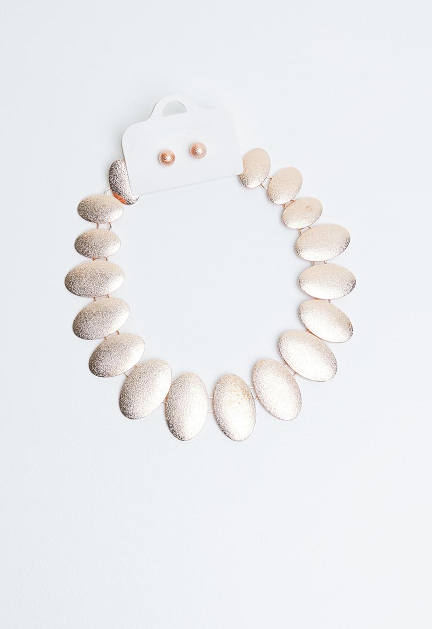 Joy Collectables - Statement necklace & earrings set - rose gold