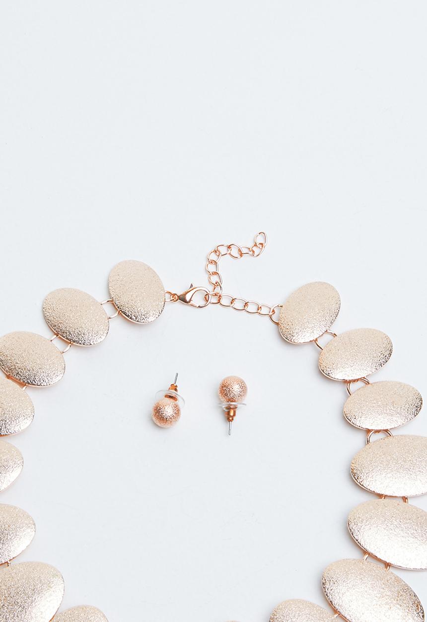 Joy Collectables - Statement necklace & earrings set - rose gold