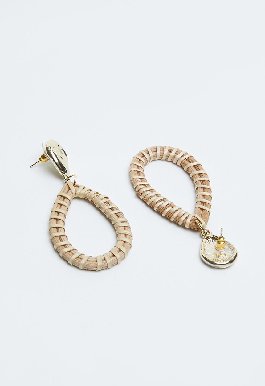 Joy Collectables - Woven teardrop earrings - neutral