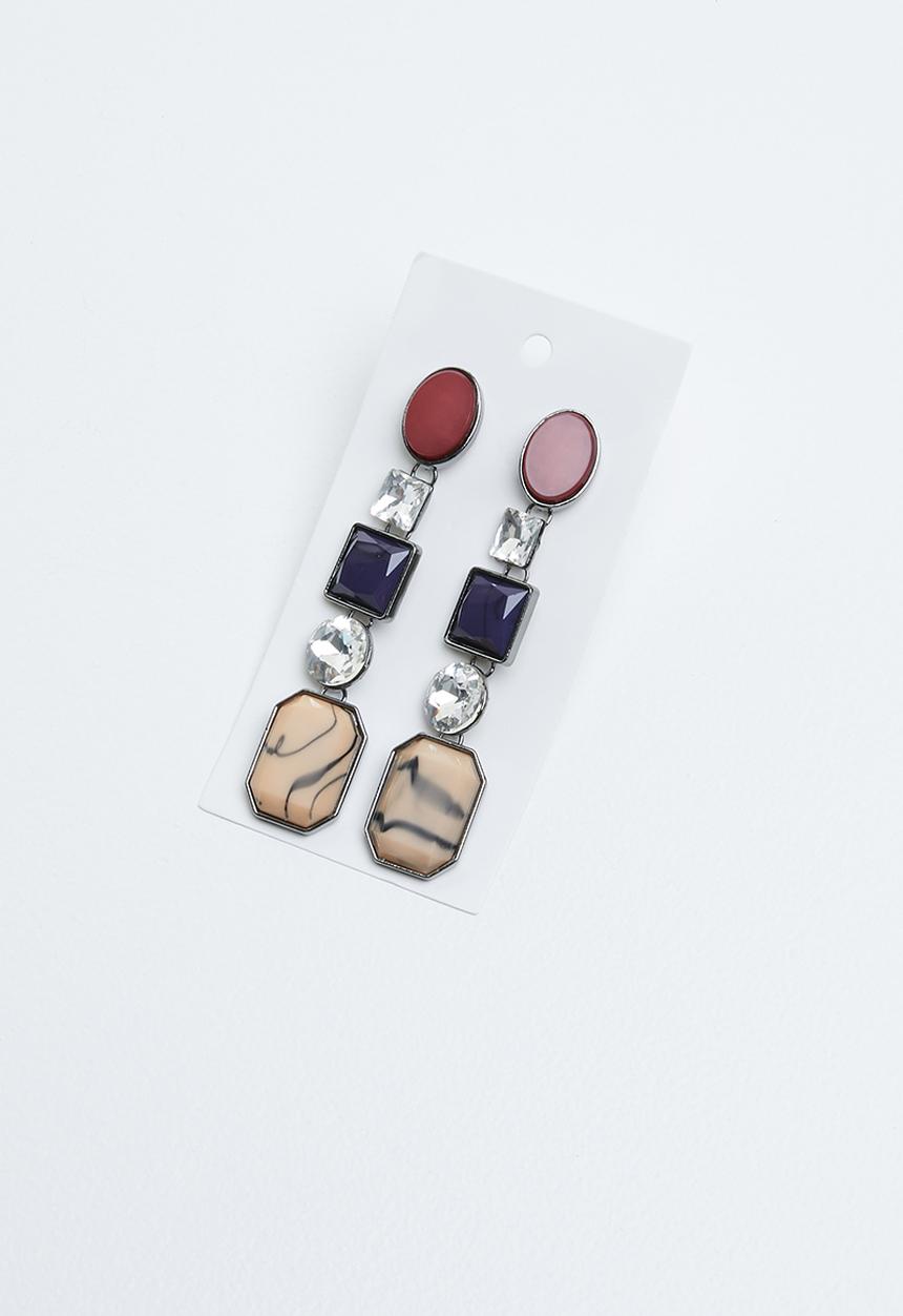 Joy Collectables - Stone statement earrings - mutli