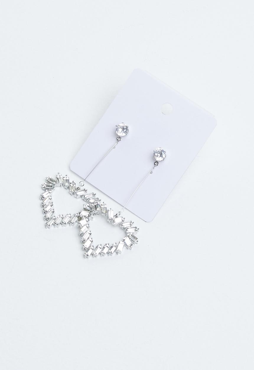 Joy Collectables - Heart shaped earrings - silver