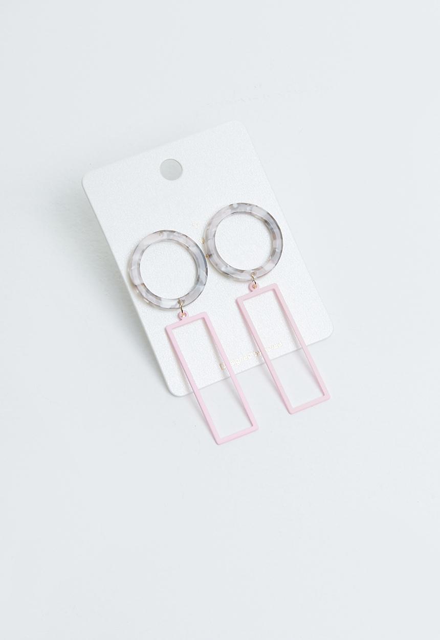 Joy Collectables - Statement earrings - pink & grey