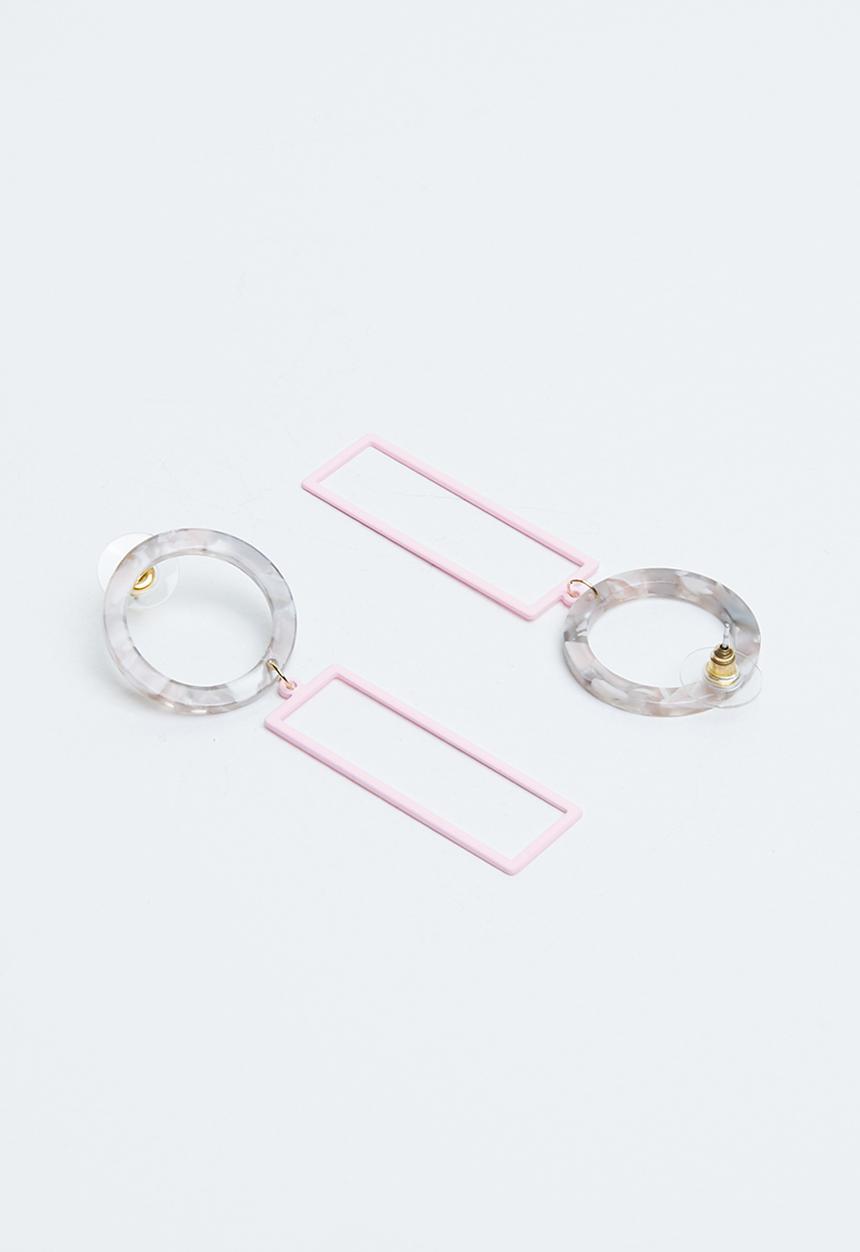 Joy Collectables - Statement earrings - pink & grey
