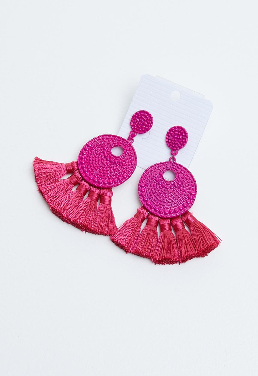 Joy Collectables - Fringe earrings - pink