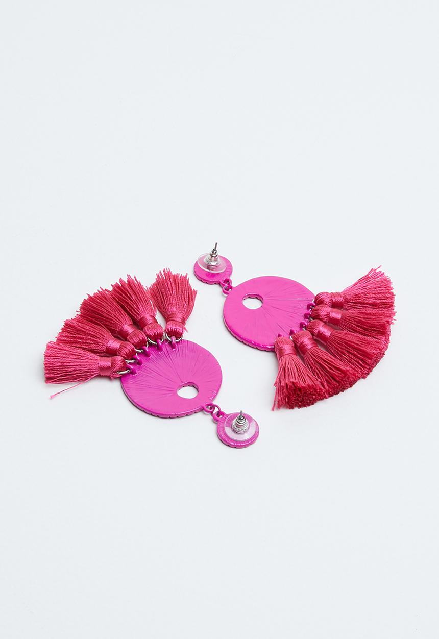 Joy Collectables - Fringe earrings - pink