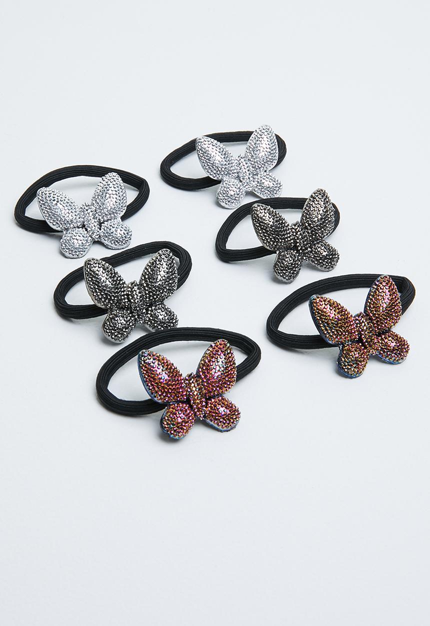 Joy Collectables - 6 Pack butterfly hair bobbles - multi