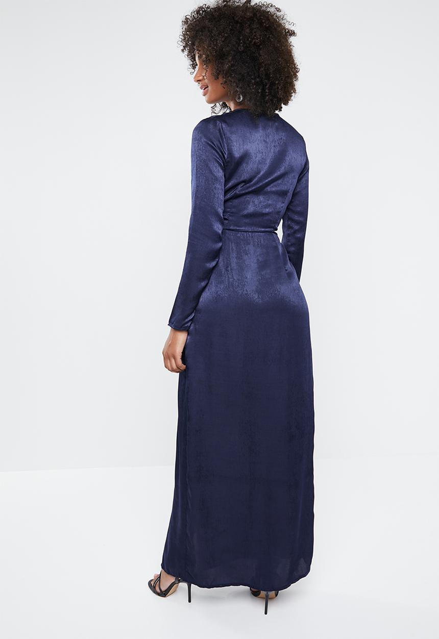 Missguided - Wrap front maxi dress - navy