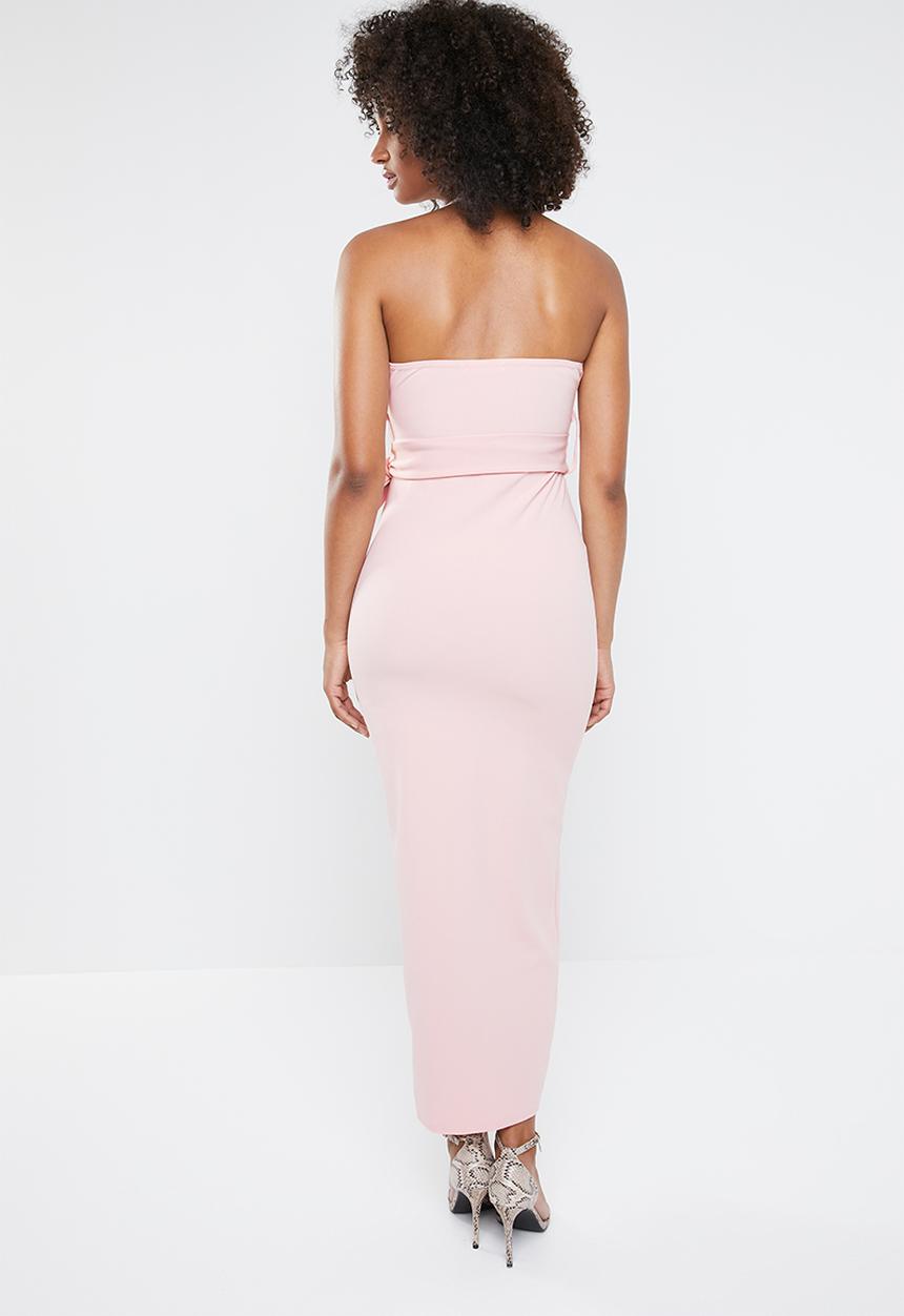 Missguided - Plunge tie waist maxi dress - pink