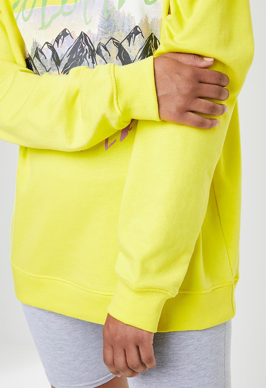 Missguided - Oversized graphic sweat - yellow