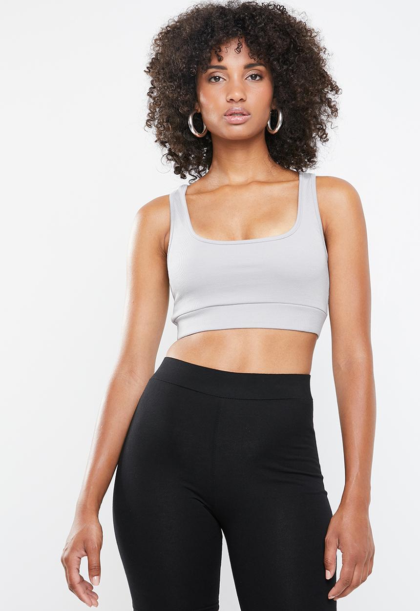 Missguided - Ribbed co-ord sports bra - grey