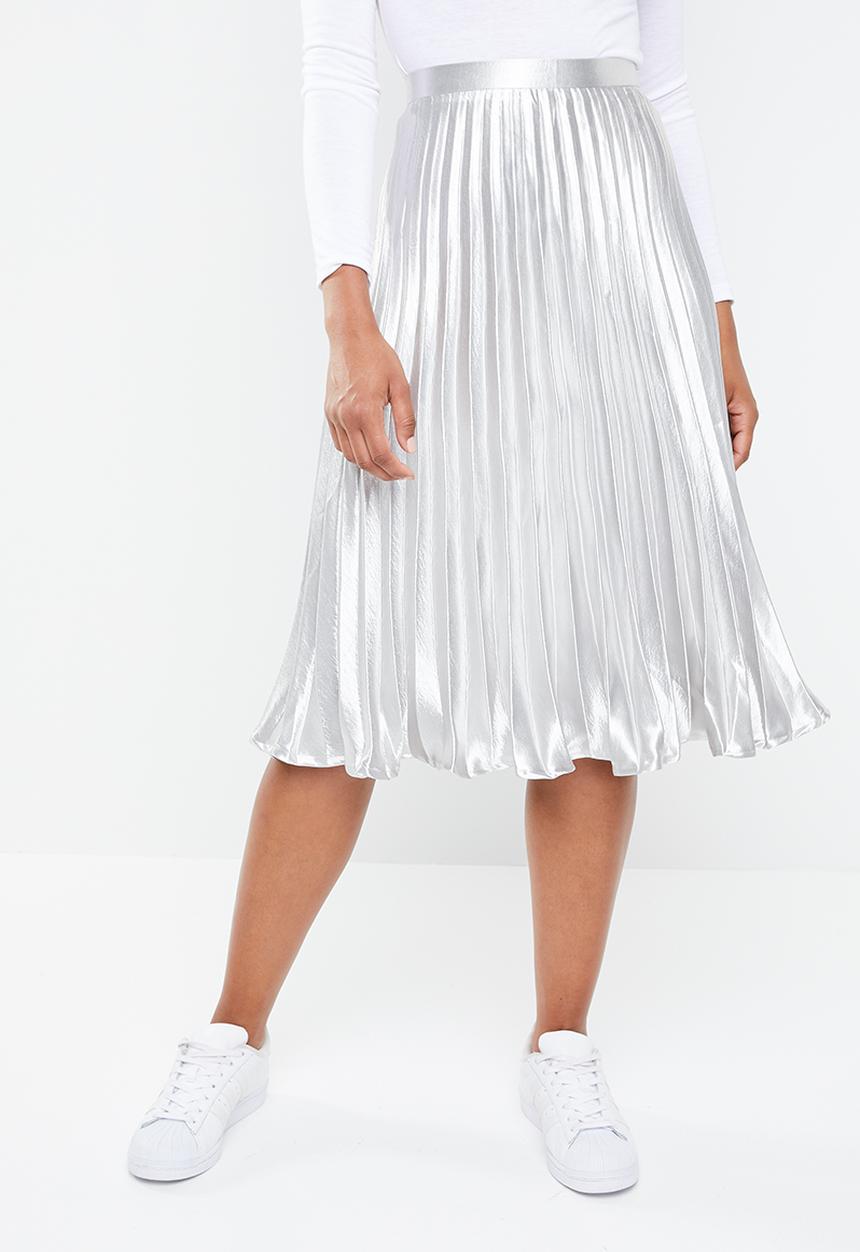 Missguided - Metallic pleated skirt - silver