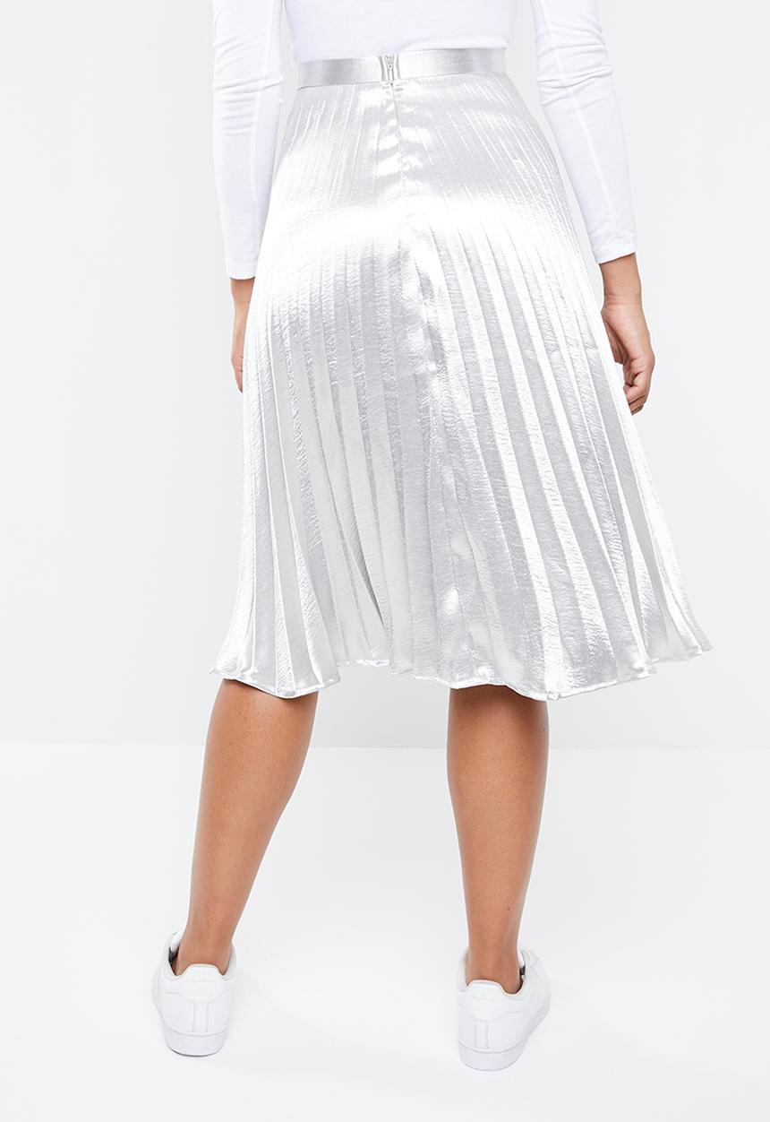Missguided - Metallic pleated skirt - silver